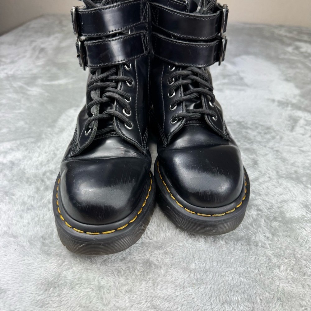 Dr. Martens Black Leather Lace Up/Zip Buckle Ankle Boots Good Condition W Wear - Picture 12 of 15